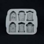 Tombstone Silicone Ice Cube 6 Press Ice Cube Halloween Mold Skull Cake Mold Horror Tombstone Ice Cube Mold