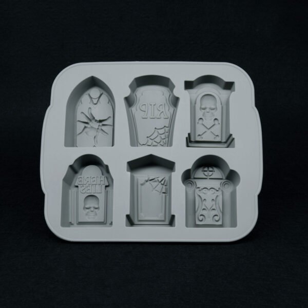 Tombstone Silicone Ice Cube 6 Press Ice Cube Halloween Mold Skull Cake Mold Horror Tombstone Ice Cube Mold