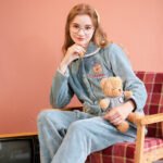 Fenton pajamas women's warm flannel autumn and winter button soft ladies long-sleeved home service suit Q9981741159 - Image 5