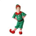 Foreign trade explosion Halloween costumes children's Christmas elf costume parent-child costume festival adult men's and women's green Christmas costumes - Image 3