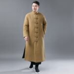 Improved Hanfu men's long padded jacket - Image 4