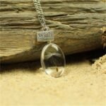 Handmade dandelion time gemstone necklace heart-shaped round oval double-sided gemstone simple crystal necklace - Image 9