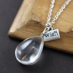 Handmade dandelion time gemstone necklace heart-shaped round oval double-sided gemstone simple crystal necklace - Image 4