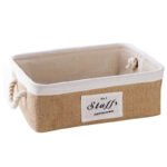 Japanese-style simple jute storage basket storage basket desktop debris storage box fabric portable snacks finishing storage box - Image 5