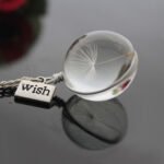 Handmade dandelion time gemstone necklace heart-shaped round oval double-sided gemstone simple crystal necklace - Image 2