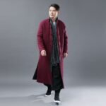 Improved Hanfu men's long padded jacket