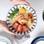 Wanxiang 2 packs 8 inches Japanese-style household ceramic large soup bowl ramen bowl thickened and heightened drinking soup bowl net red student creative tableware rice bowl - Image 2