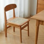 Nordic cherry wood rattan dining chair home simple desk chair solid wood retro back chair Japanese tenon and mortise study chair - Image 2