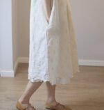 Japanese Mori girl pure beauty hollow embroidery mid-length skirt 21 spring and summer new lace loose dress for women - Image 2