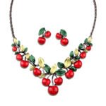 European and American Butterfly Drop Necklace Earrings Set Exaggerated Full Diamond Geometric Crystal Flower Bridal Wedding Jewelry Female - Image 3