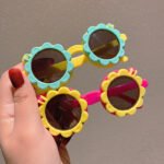 New shade children sun flower glasses glasses frame cute men and women children baby sunglasses manufacturer wholesale - Image 3