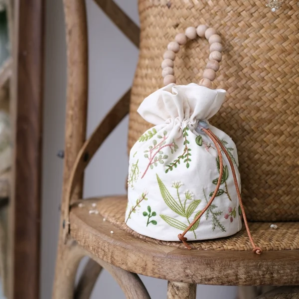 Handmade diy embroidery bucket bag material
