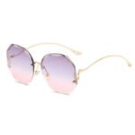 New Ocean Sheet Gradient Sunglasses Women's Fashion Trend Europe and America Rimless Cut Edge Sunglasses Anti-UV Street Glasses - Image 5