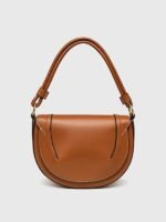 Spain cross-border women's bag 2025 new saddle bag magnetic buckle flap thread decoration handbag shoulder crossbody bag for women - Image 2