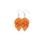 European and American cross-border new autumn leather earrings creative thanksgiving pumpkin maple leaf leather earrings earrings wholesale - Image 4