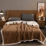 Lamb fleece blanket winter thickening warm milk fleece blanket sheet blanket coral fleece taffeta sofa blanket - Image 6
