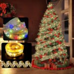 Christmas Ribbon LED Light String Christmas Decorations Christmas Tree Decoration Pendant Gift Bronzing Double Ribbon