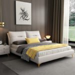 Modern minimalist 1.8m double wedding bed master bedroom small apartment leather art bed 2022 new soft bag bedroom queen bed
