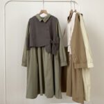 Japanese Cotton Loose Vest + Dress Two-piece Set 2022 Autumn New Mori Style Niche Design Sense Long Dress - Image 7