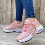 2022 spring and autumn new European and American foreign trade large size casual shoes women's fly woven wedge front lace mesh breathable women's shoes