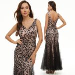 Large size European version sequined evening dress light luxury banquet dress embroidered mesh gauze slim mermaid skirt women's spot - Image 7
