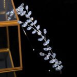 European and American light luxury wedding headband headdress bridal jewelry simple temperament crystal flower headband Hair band - Image 4
