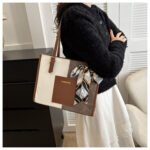 Cross-border armpit tote bag simple large capacity autumn and winter fashion casual contrast commuter bag handbag shoulder bag for women