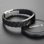 Cross-border supply of European and American silicone stainless steel bracelets engraved glossy black plated hand jewelry bracelets men's jewelry manufacturers - Image 4