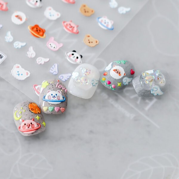 Ferrite new process three-dimensional 5D nail art stickers thin transparent back glue nail stickers nail accessories sprouting sky TS889