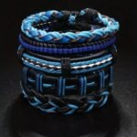 Cross-border new vintage style multi-layer elastic line rudder bow 3 pieces 4 pieces 5 pieces 6 pieces set handwoven men's bracelets - Image 4