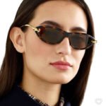 Knotted metal leg sunglasses female European and American personality cat-eye sunglasses plate star same sunglasses BV1390S - Image 2