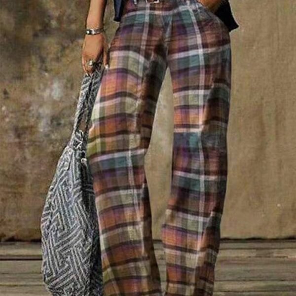 Spot 2022 Amazon cross-border independent station autumn new retro printed sports casual pants straight trousers women