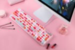 Xinmeng X9VR lipstick real mechanical keyboard mouse set retro girl pink cute round key game keyboard cross-border - Image 9