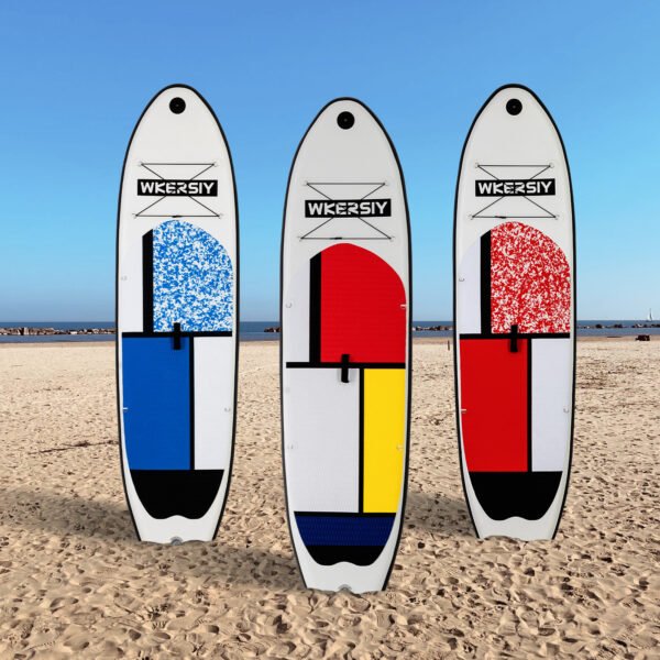 Inflatable paddle board including basic surfboard accessories