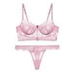 French lace long underwear women's big breasts small sexy bra beautiful back ultra-thin bra set forlovea - Image 5