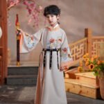 Boys' Hanfu high-end embroidered round neck robe - Image 4