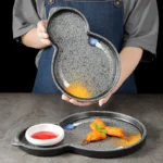 Melamine plate Japanese-style plastic barbecue plate imitation porcelain round flat plate barbecue plate restaurant hot pot tableware dish commercial - Image 4