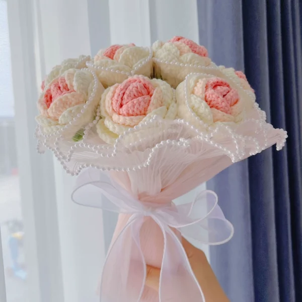 Handmade diy knitting crochet wool bouquet material