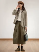 Lace collar Japanese shirt women's early spring design sense niche embroidery long-sleeved shirt sweet wood ear edge stand-up collar top - Image 3