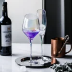 Haoyue cold spring rainbow ion plating crystal glass red wine glass goblet oblique wine glass champagne cup - Image 2