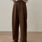 Chuwujia 22 winter new style thickened trousers loose brushed nine-point casual pants women's Japanese all-match suit pants - Image 2