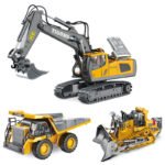 Remote control excavator alloy engineering vehicle series boy bulldozer remote control car toy cross-border children's car gift