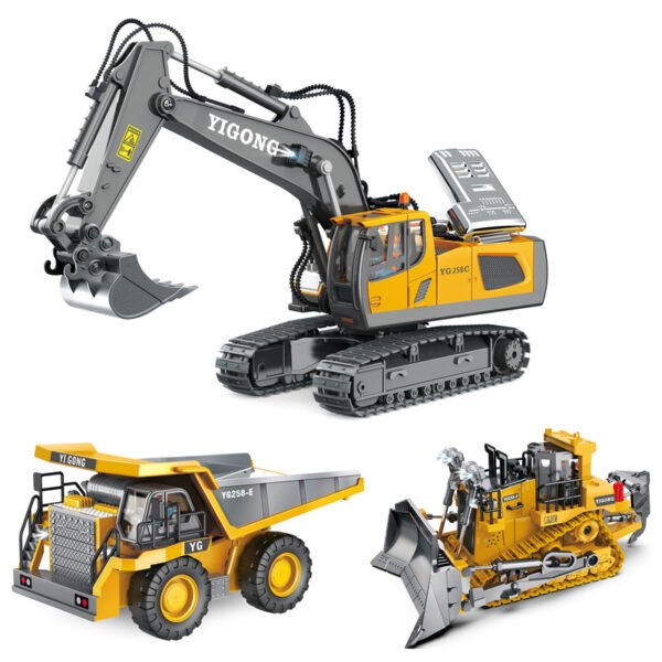 Remote control excavator alloy engineering vehicle series boy bulldozer remote control car toy cross-border children's car gift