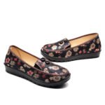 XQ/Xinqing female elderly single shoes high-grade flat heel casual belt buckle light and soft mother shoes old Beijing cloth shoes - Image 5