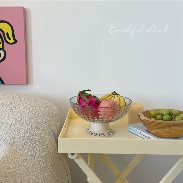 Cream style household storage tray