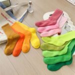 Boneless seam colorful sports running socks spring and autumn cotton socks thickened mid-leg socks non-slip sweat-absorbing casual towel soles - Image 2