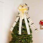 2023 new luminous Christmas bow Christmas decoration double-layer bow diy accessories door decoration pendant