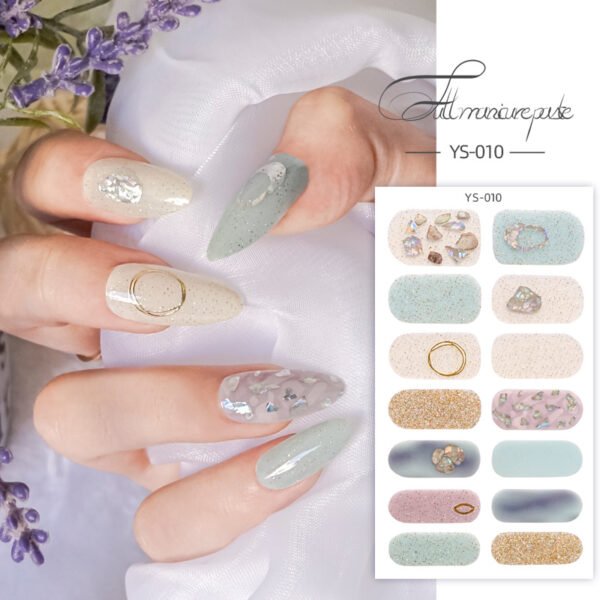 2023 new net red manicure stickers nail oil film nail stickers Japanese cute small fresh flower nail stickers full stickers