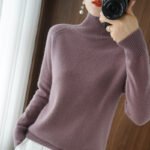 Autumn and winter new stand-up collar pullover sweater women's loose thickened korean version solid color high-neck knitted base layer knit sweater women - Image 3