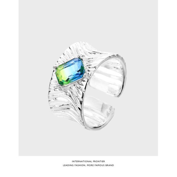 Green Gradual Irregular Opening Ring